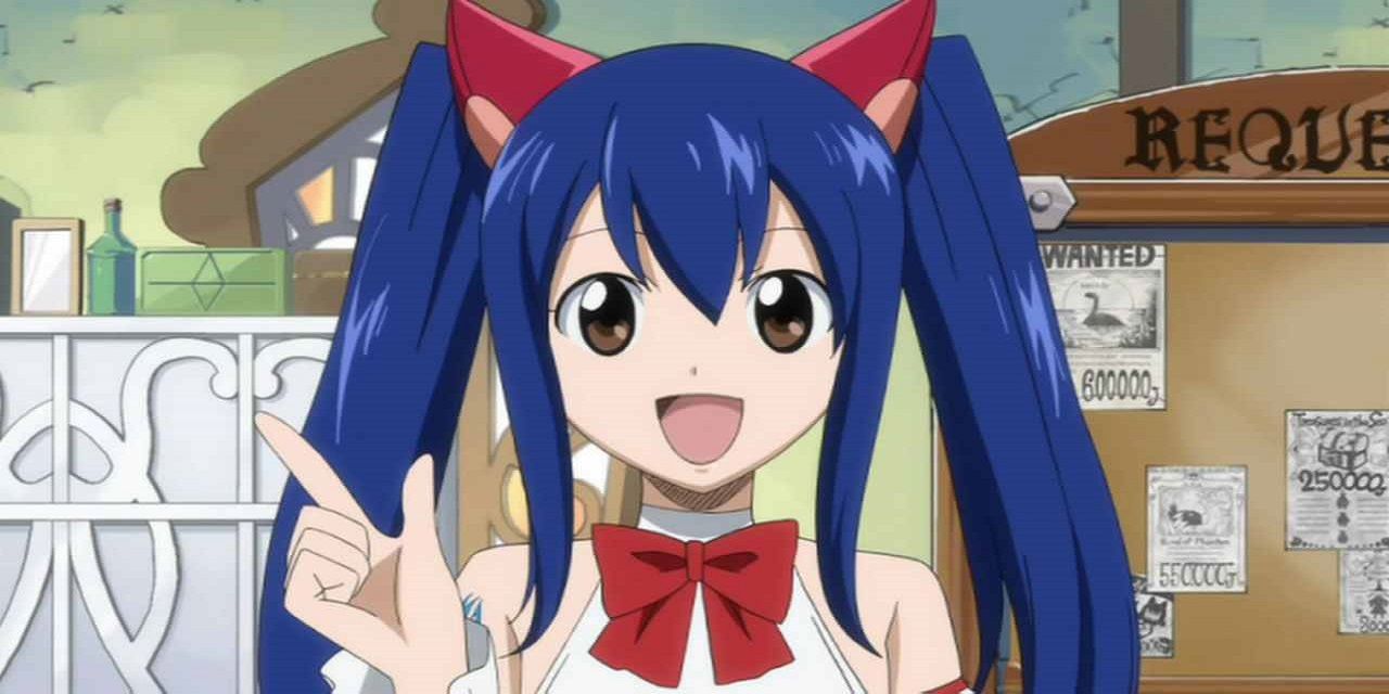 Wendy Marvell talking happily in Fairy Tail.
