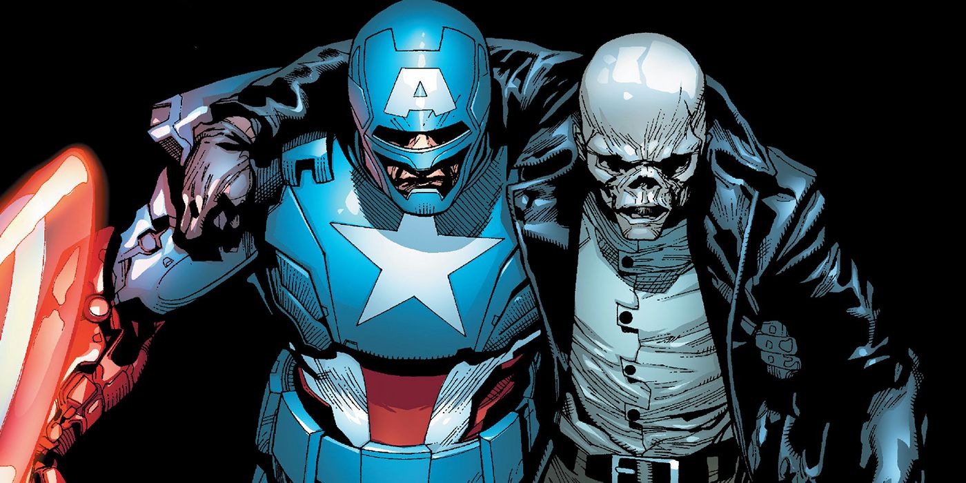 White Skull with Captain America in AXIS