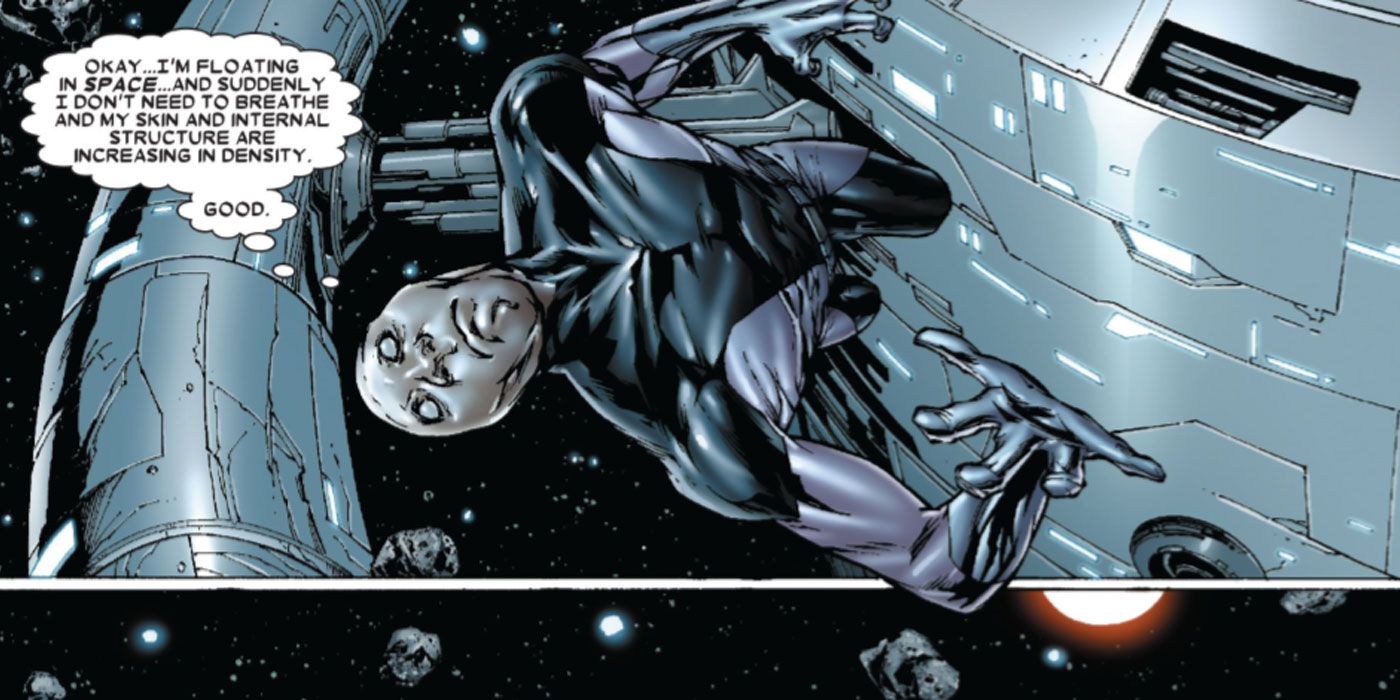 Darwin adapting to Space in Marvel Comics panel