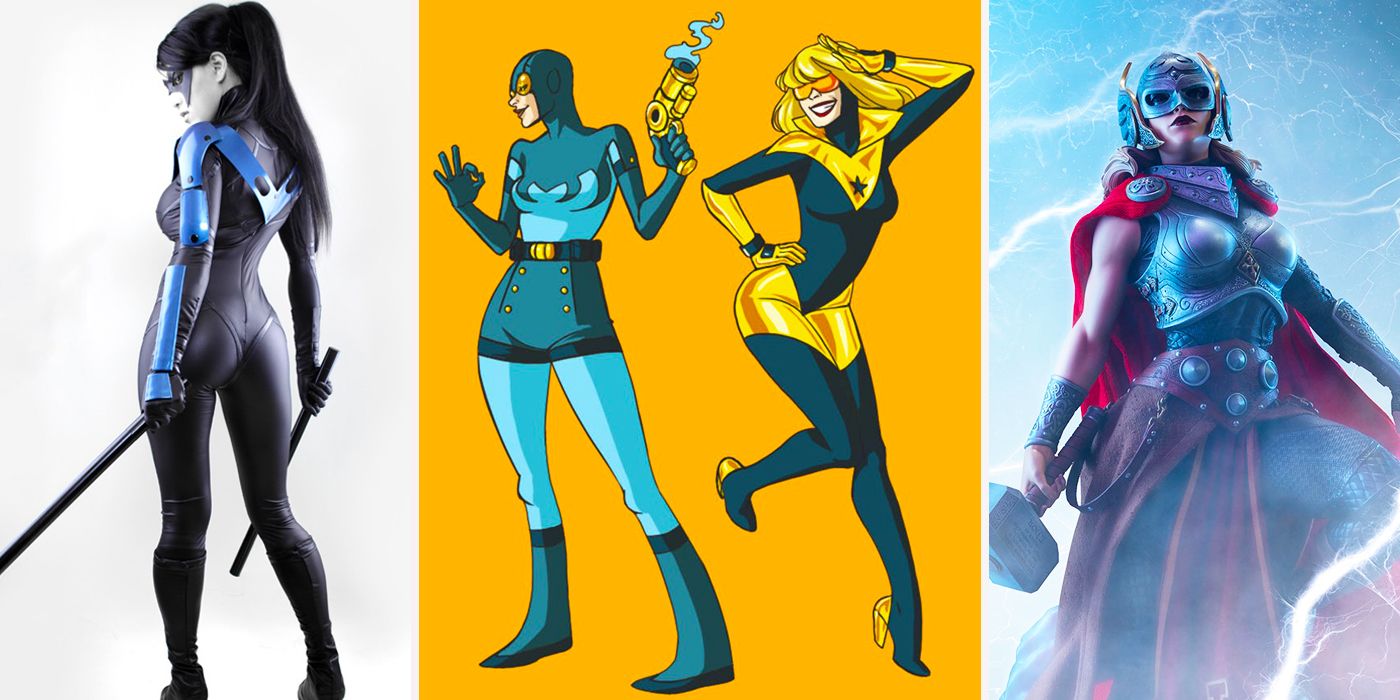 female nightwing booster gold blue beetle jane foster thor