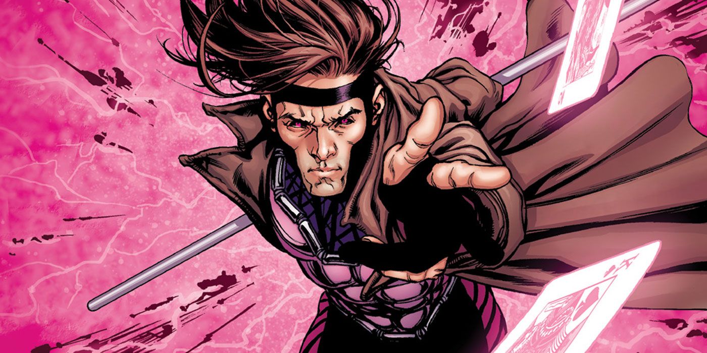 Gambit from the X-Men comics throwing his playing cards