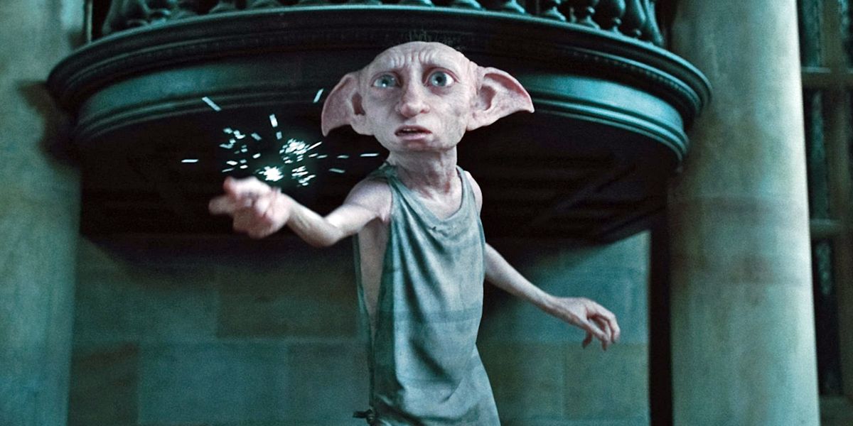 Dobby using magic at Malfoy Manor in Harry Potter and the Deathly Hallows Part 1