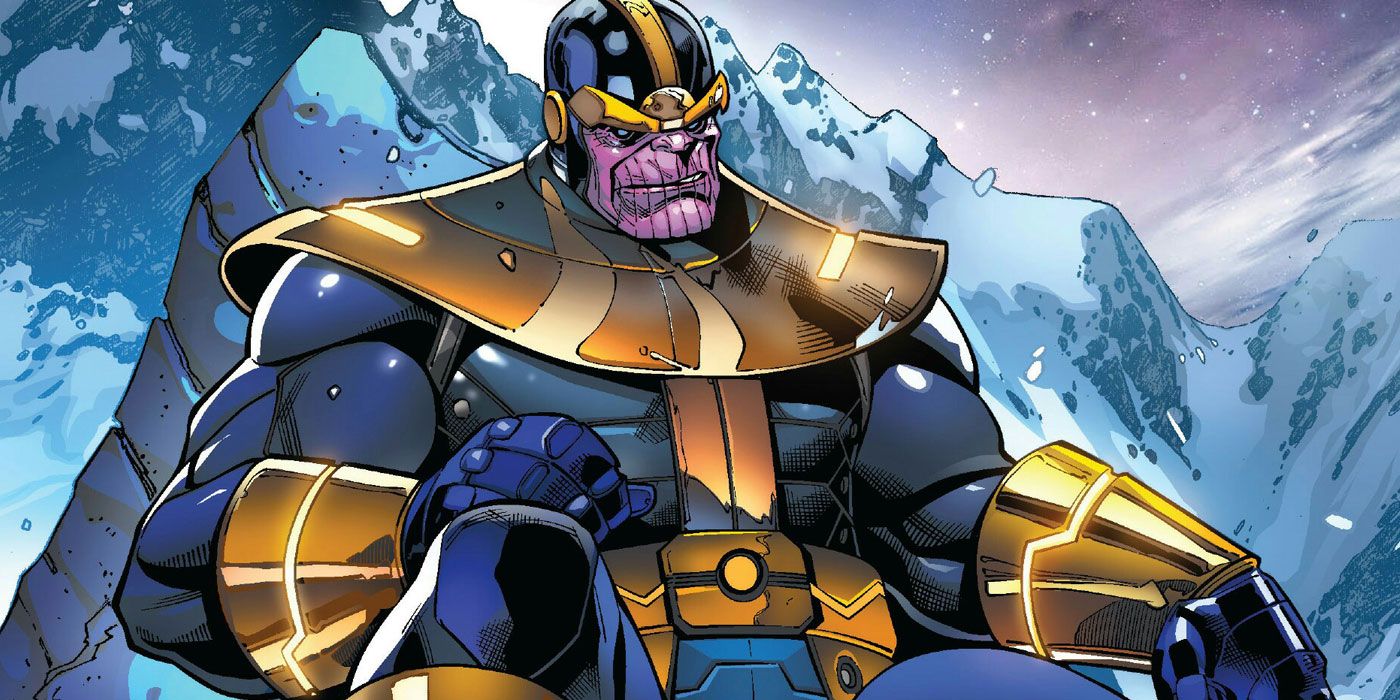 Thanos in an icy throne
