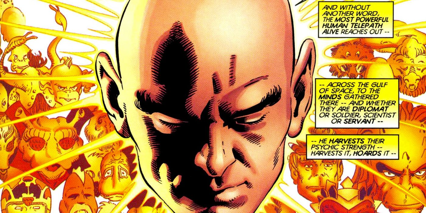 Xavier using his telepathy powers in Marvel Comics