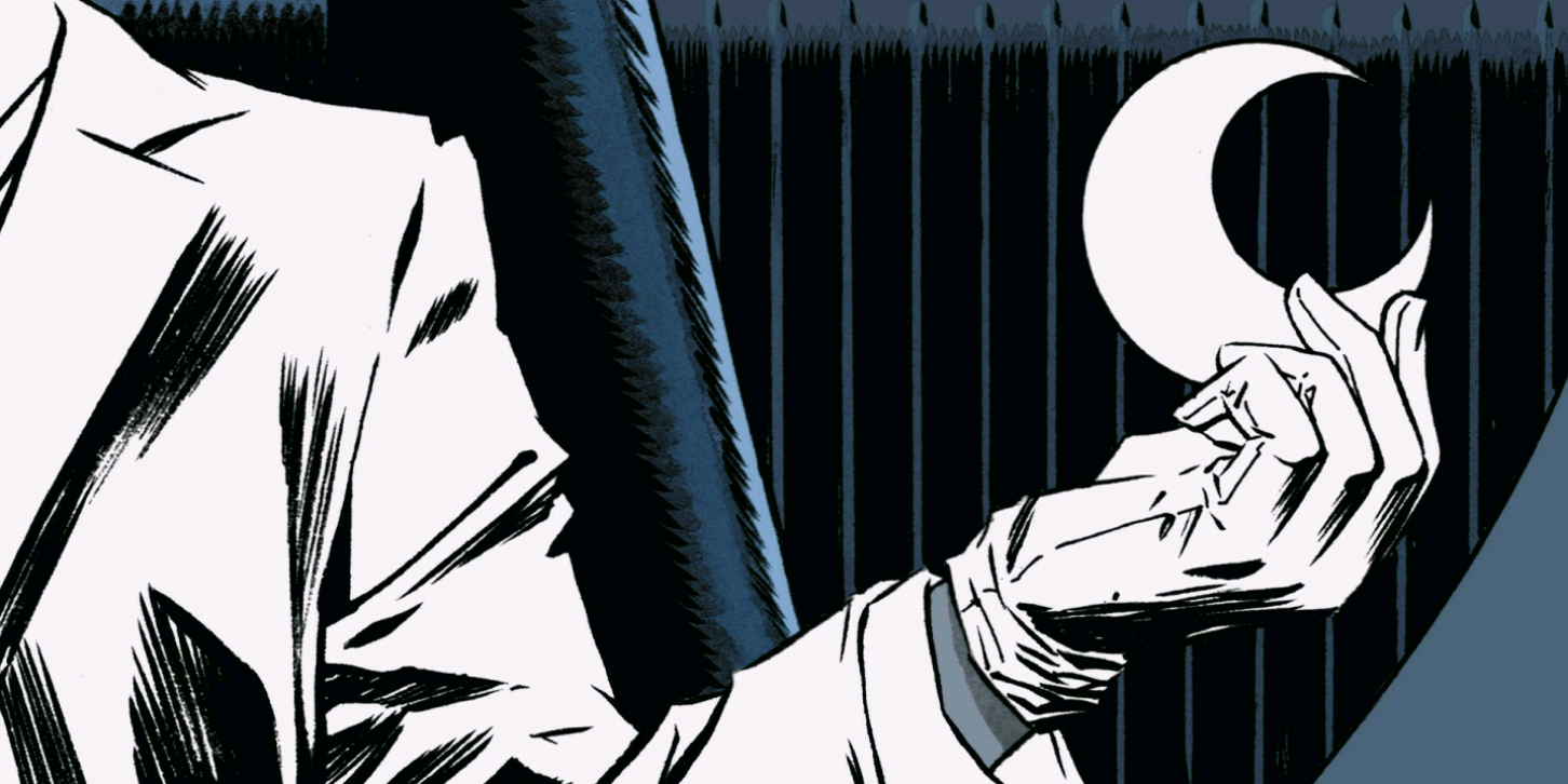Moon Knight wielding his signature weapon