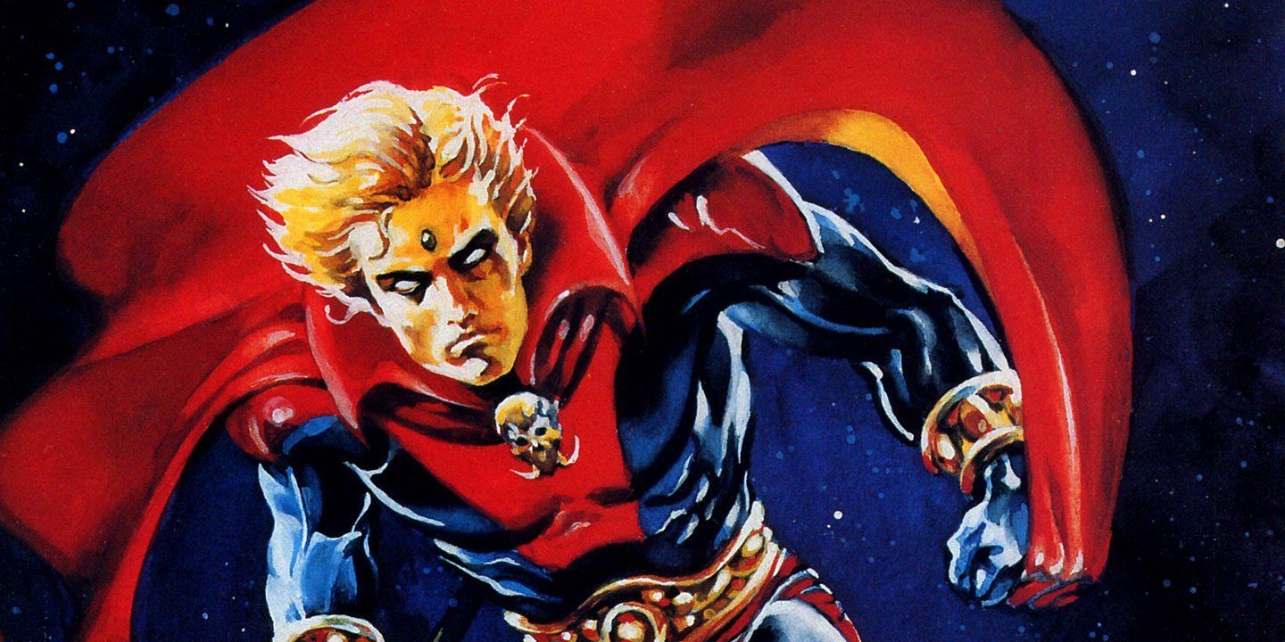 Adam Warlock flying through space