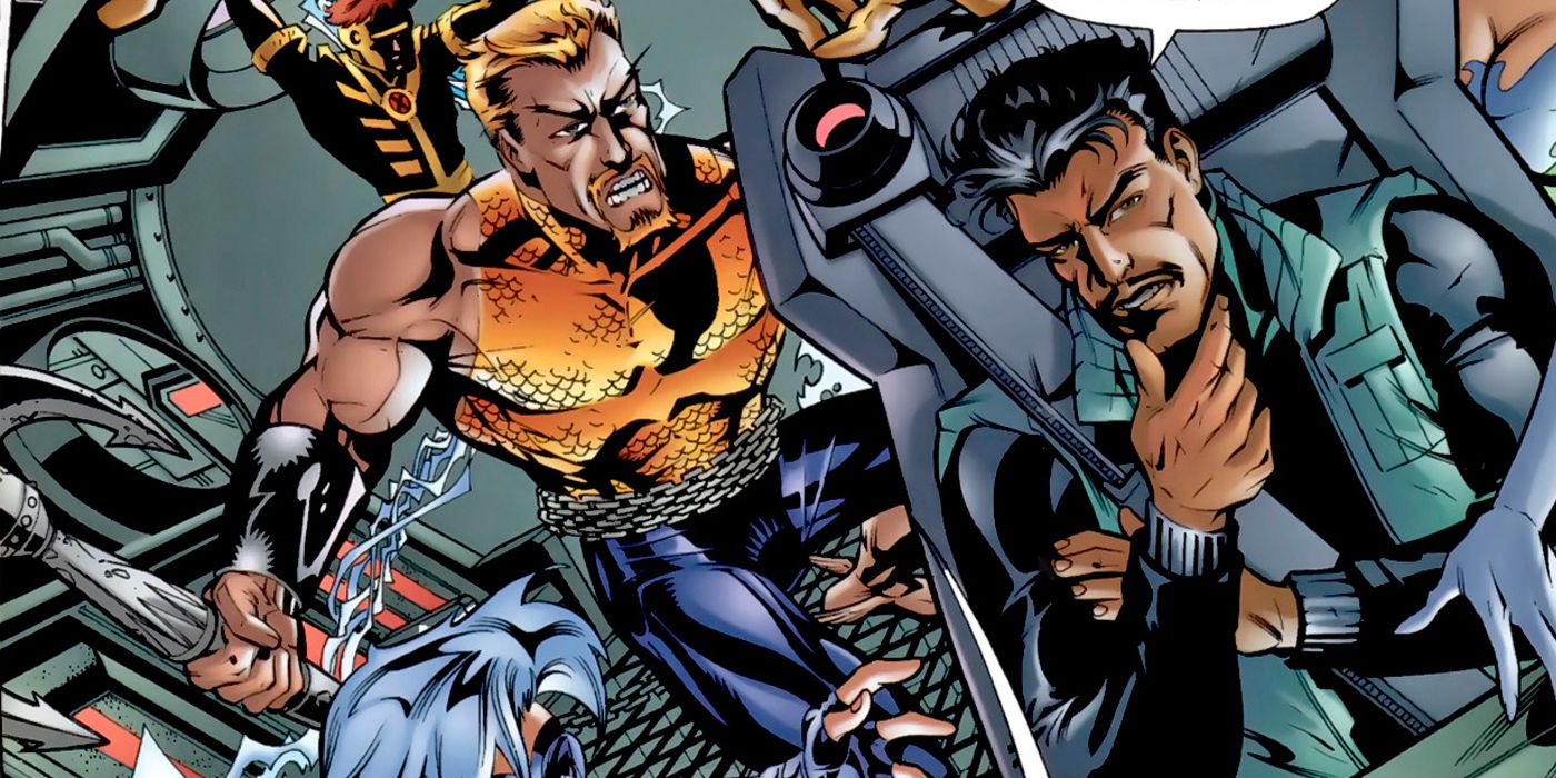 Aqua-Mariner contemplates what to do in DC and Marvel's Amalgam comics