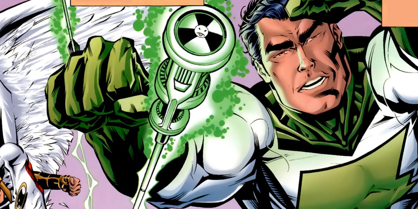 Captain Marvel flies ahead of his team in DC and Marvel's Amalgam comics