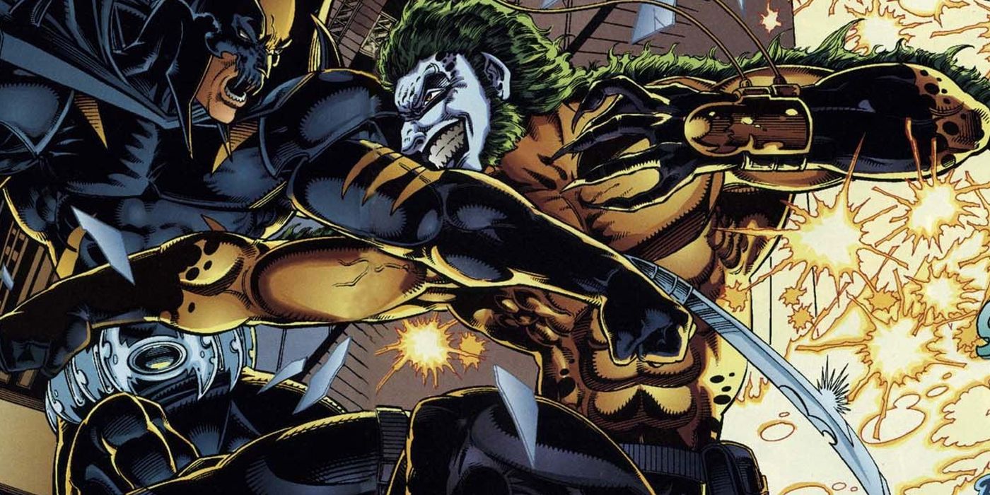 Hyena laughs while battling DarkClaw in DC and Marvel's Amalgam comics