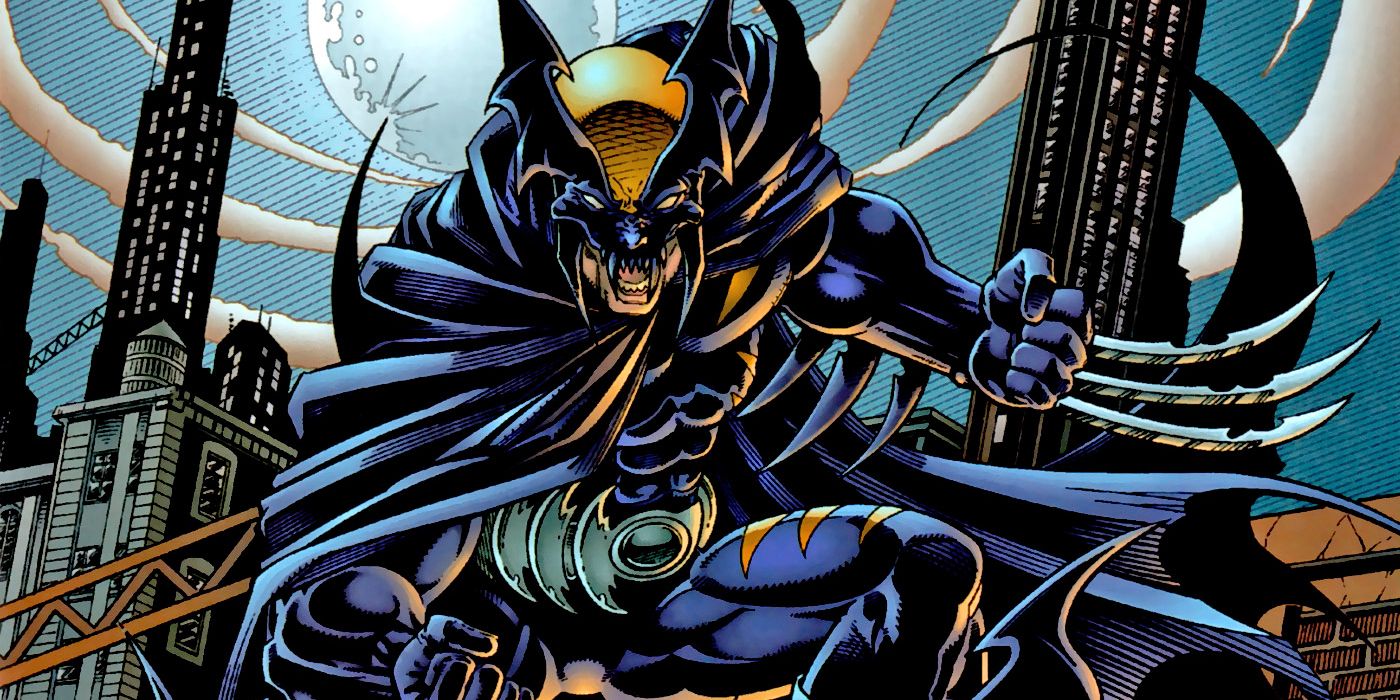 Logan Wayne as a merged version of Wolverine and Batman known as Dark Claw from Amalgam Comics