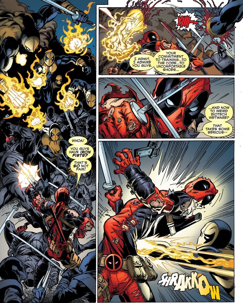 Deadpool fights Iron Fist clan