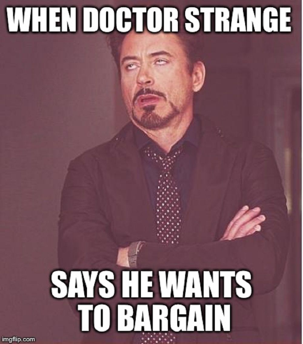 Doctor Strange bargain meme