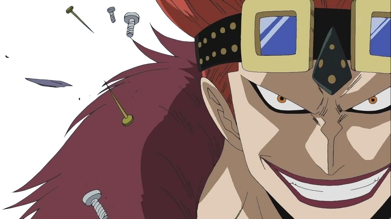 Eustass Kid with nails and bolds in the air around him
