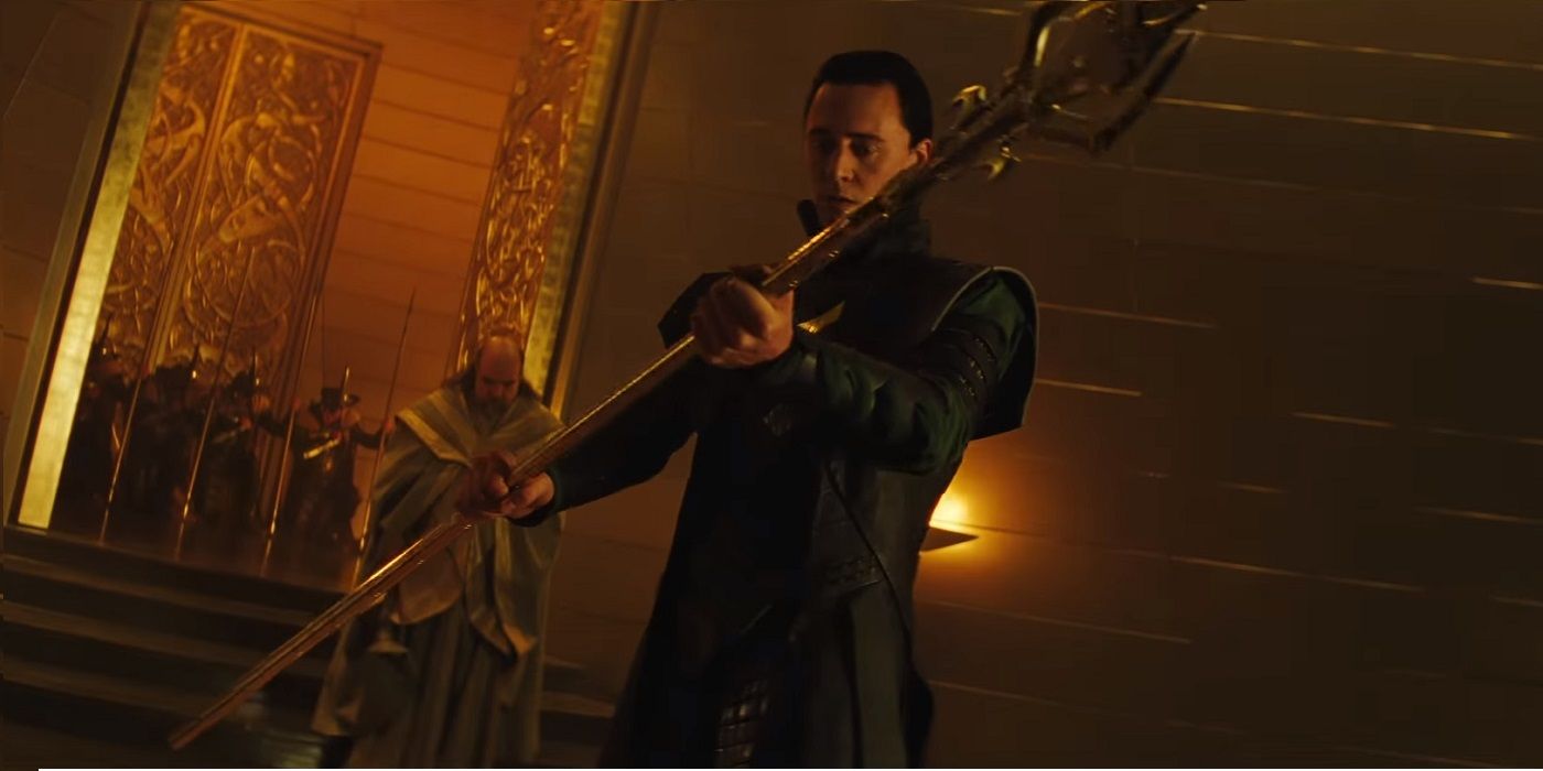 Loki taking the scepter in Thor (2011)