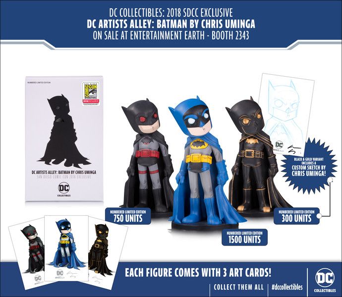 Chris Uminga's three SDCC-exclusive Batman vinyl figures