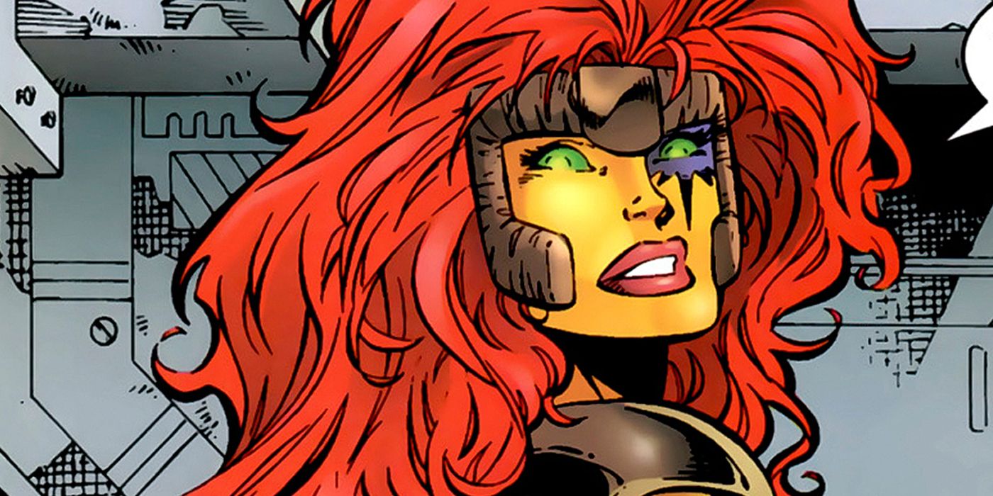 Shatterstarfire turns around surprised in DC and Marvel's Amalgam comics