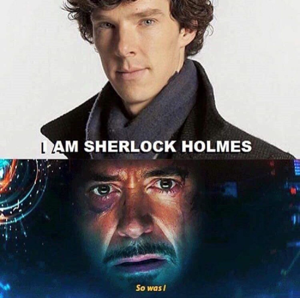 Sherlock Holme Cumberbatch Stark meme