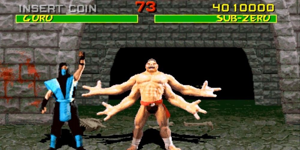 Sub-Zero and Goro in Mortal Kombat