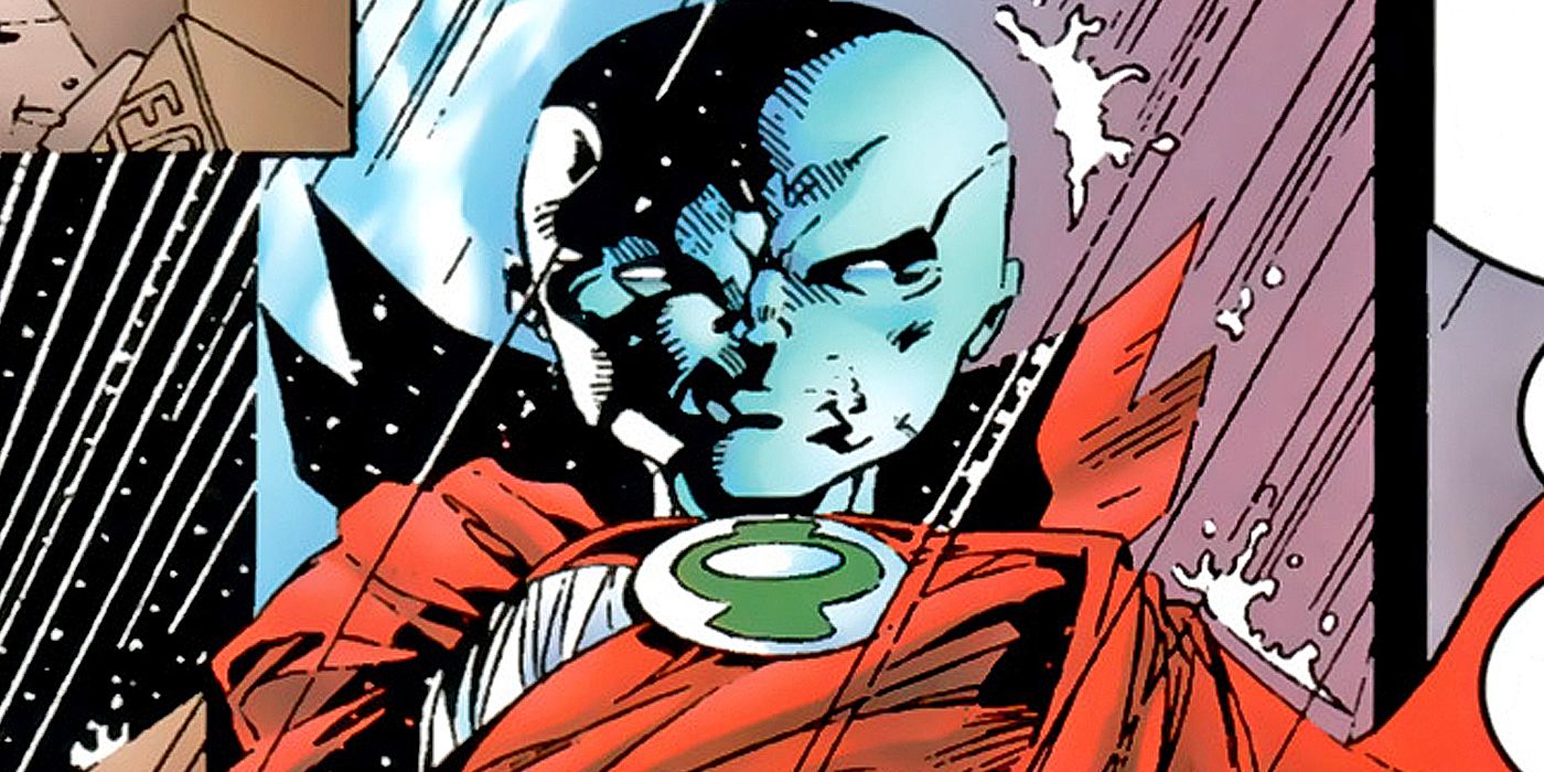 Uatu the Guardian standing in the rain in DC and Marvel's Amalgam comics