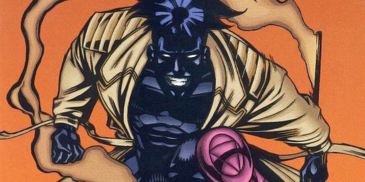 Wraith grins while wearing a tan cloak in DC and Marvel's Amalgam comics