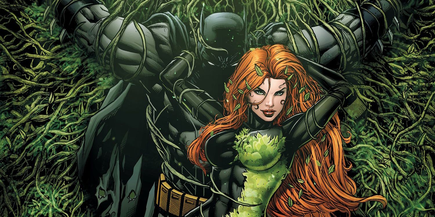 DC Comics' Batman being held prisoner by Poison Ivy