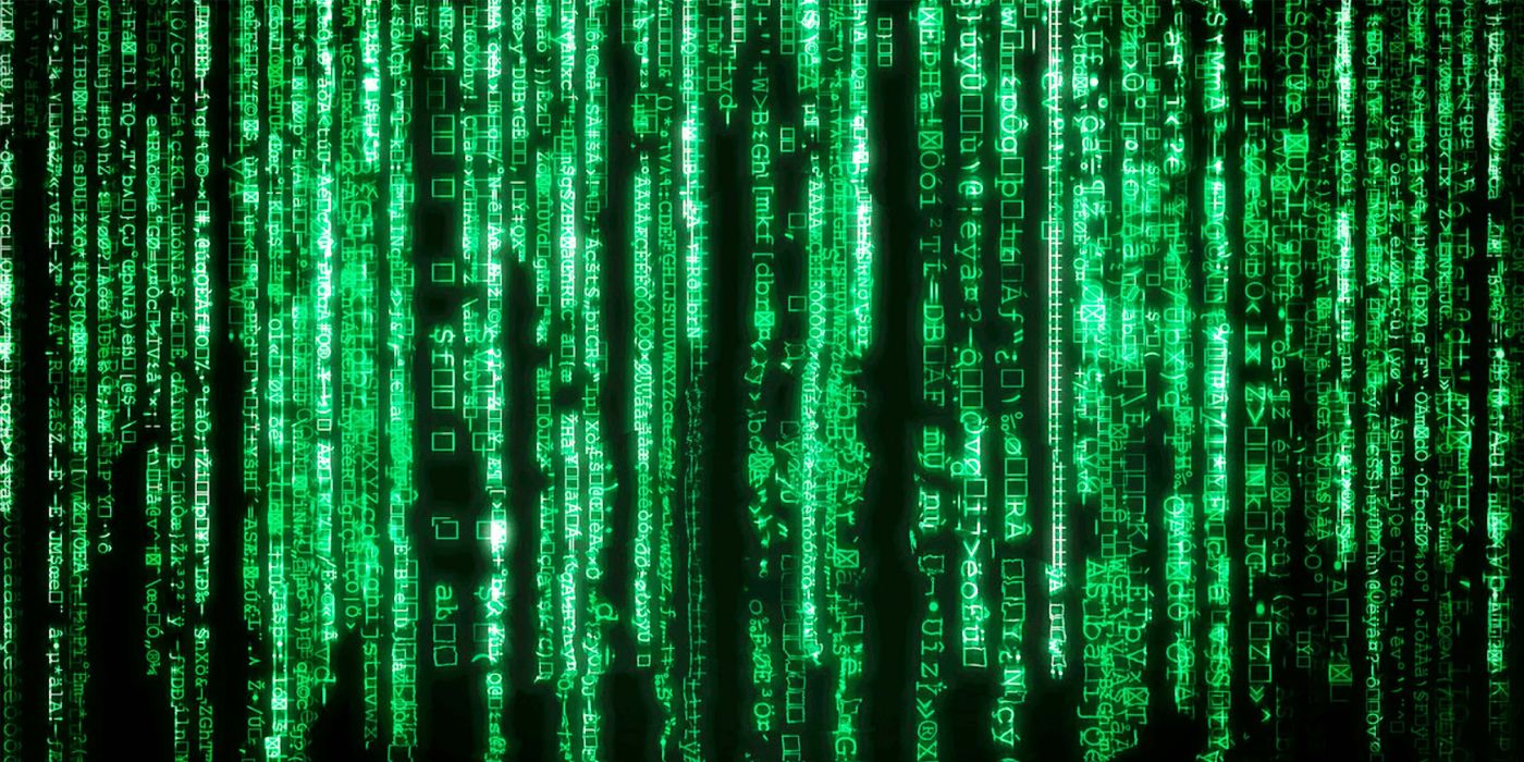 Green computer code against a black background from the movie The Matrix