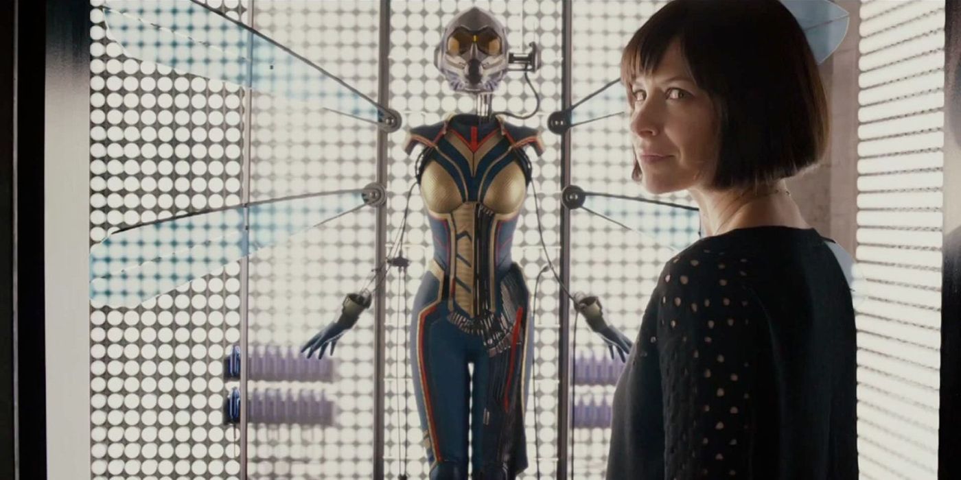 Hope looking at the Wasp suit in Ant-Man
