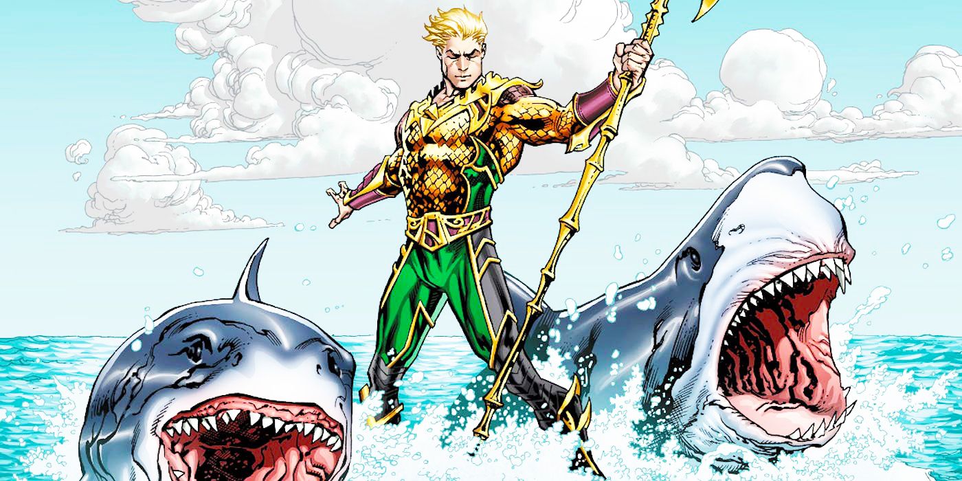 Injustice Aquaman being carried by sharks