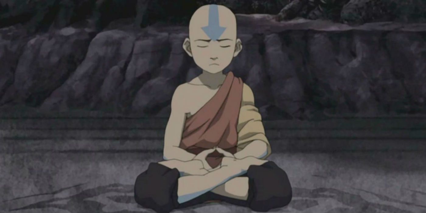Aang meditates in Avatar: The Last Airbender
