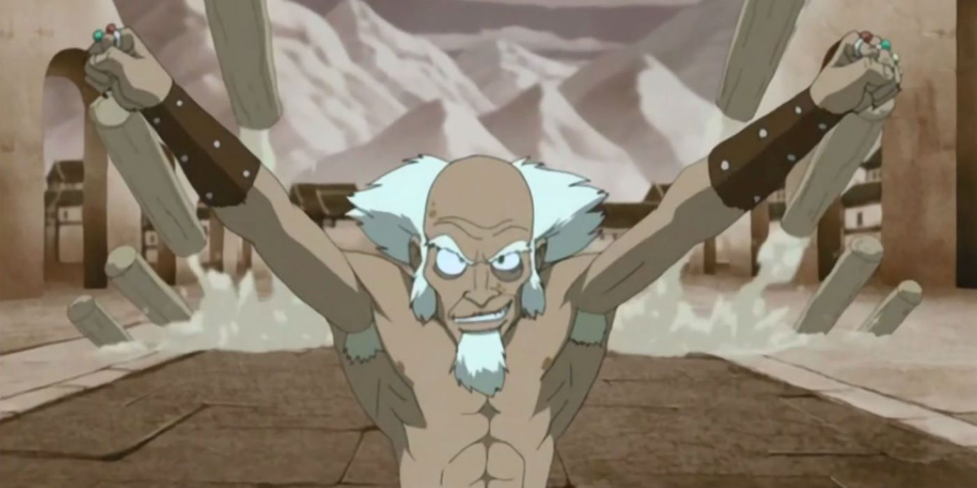 King Bumi earthbending in Avatar