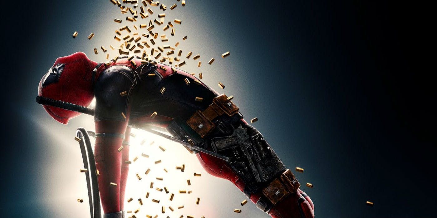 Deadpool 2 teaser poster showing Wade Wilson surrounded by bullets
