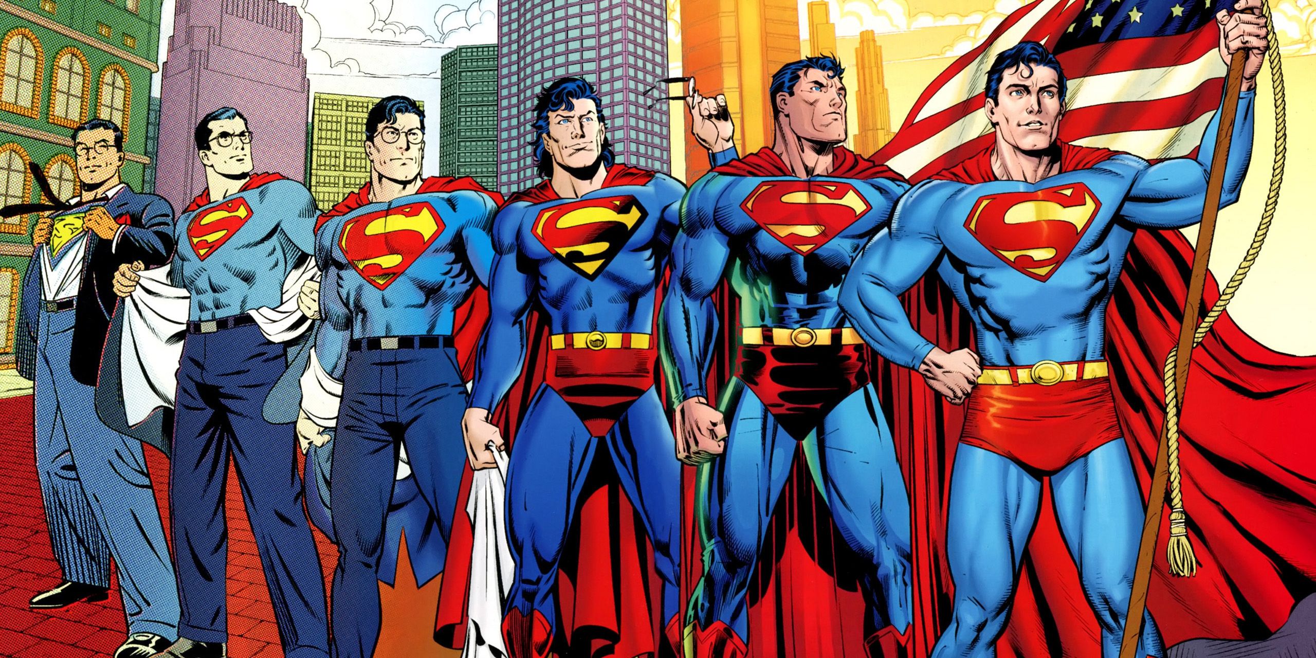 Разные суперсилы. Супермен. Супергерой. Герои комиксов. Костюмы Супермена в комиксах.