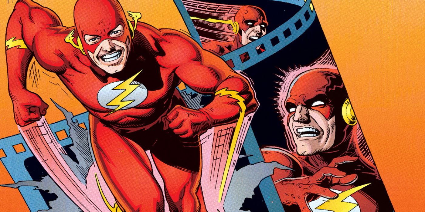 Flash running and laughing disturbingly in Return of Barry Allen, in DC Comics