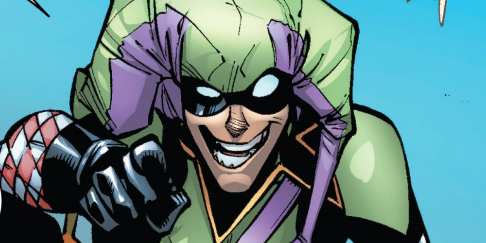 Marvel's Jester laughs while pointing at the reader.