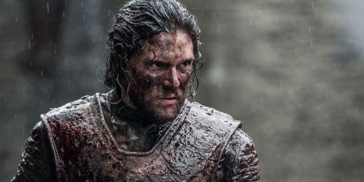Jon Snow covered in blood during the Battle of the Bastards in Game Of Thrones
