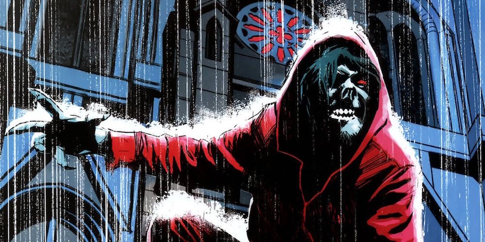 Morbius flashing his claws in the rain
