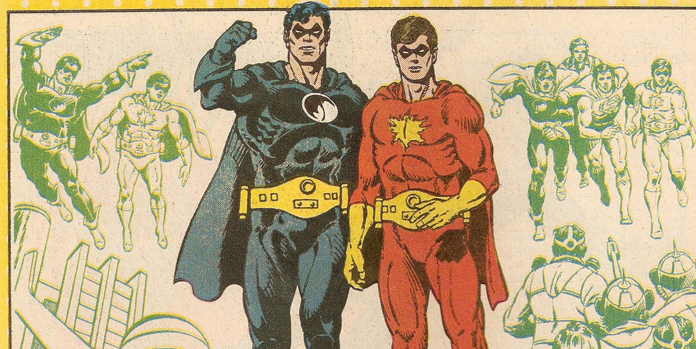 Nightwing and Flamebird from pre-Crisis Kandor from DC Comics