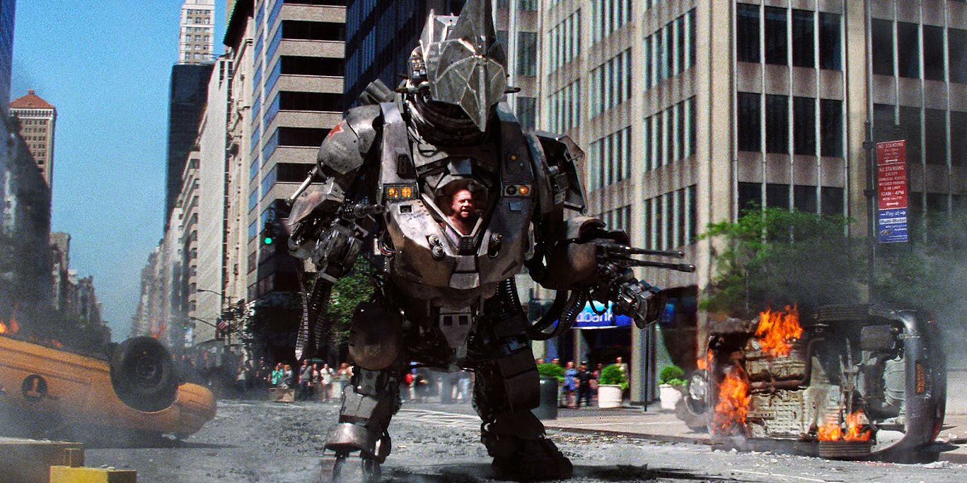 Rhino destroys the street in The Amazing Spider-Man 2