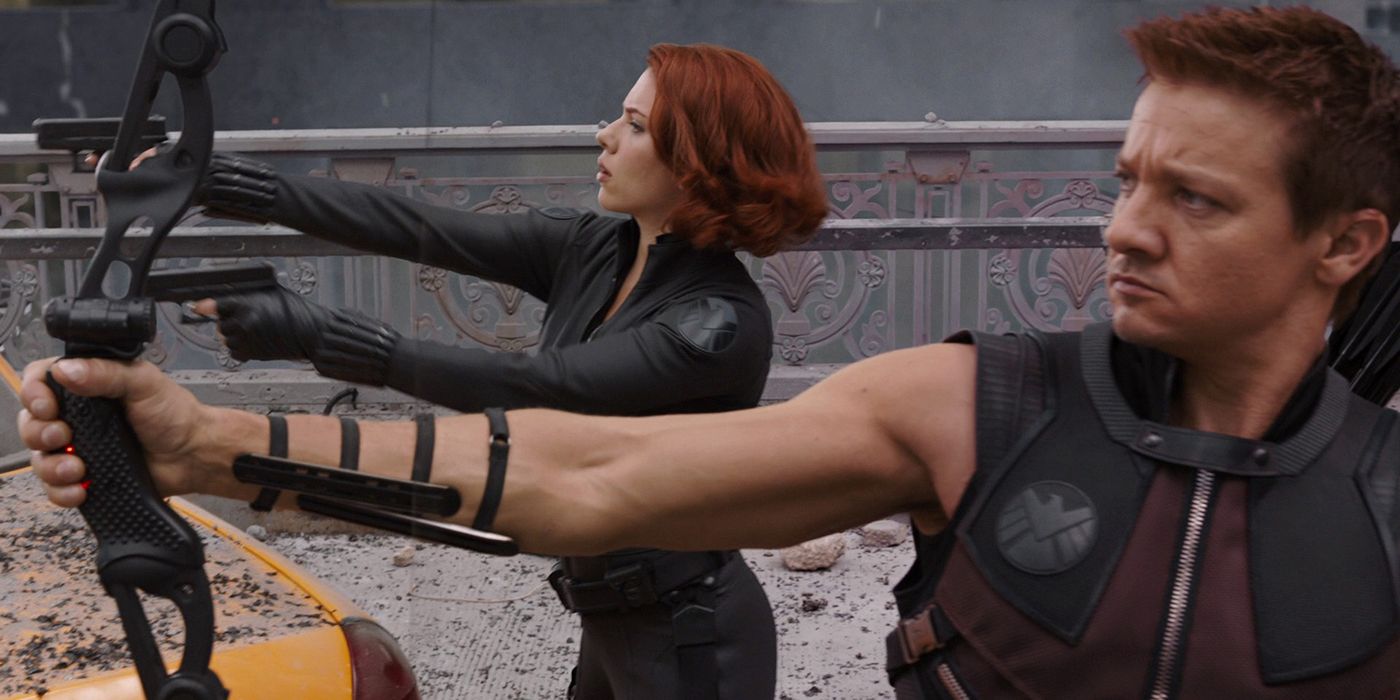 The Avengers Black Widow and Hawkeye