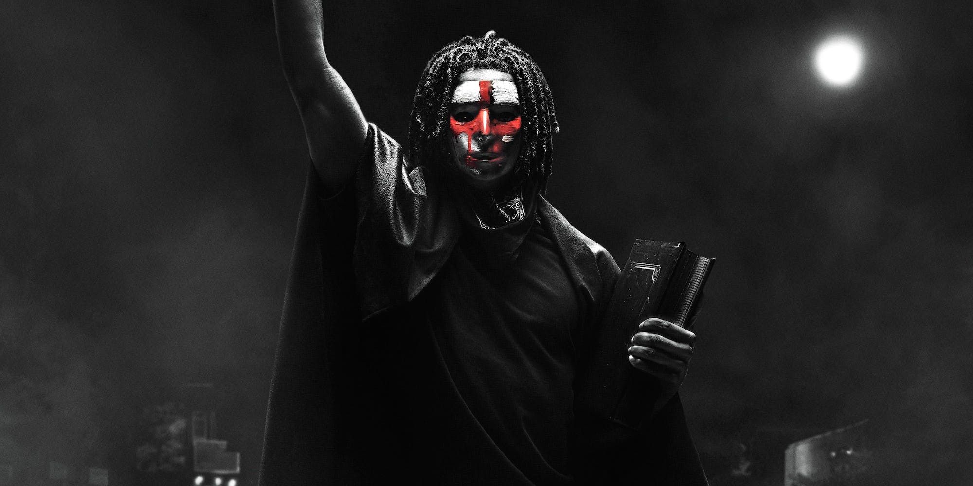 Poster of the First Purge referencing the Status of Liberty