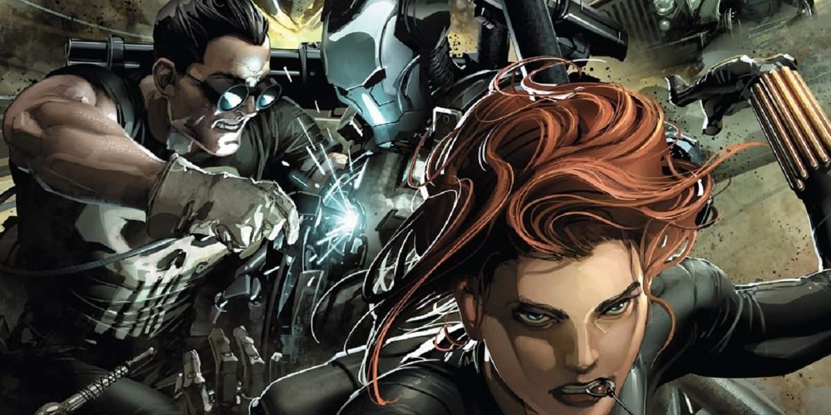 The Punisher Black Widow War Machine cover header