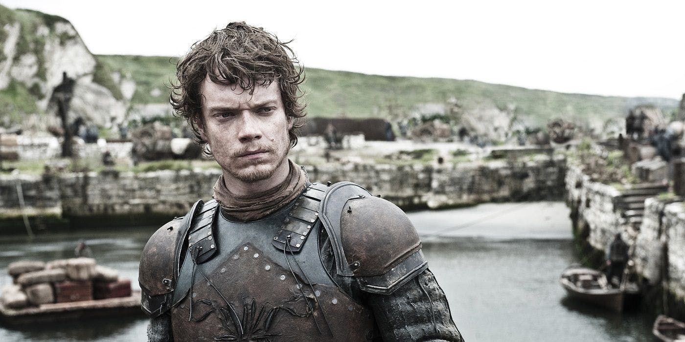 Theon Greyjoy scowling in Game of Thrones