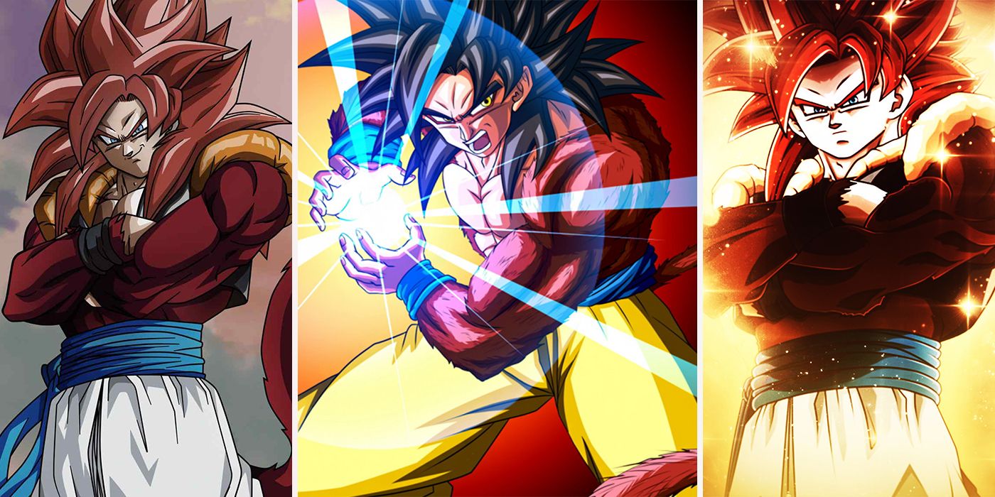 Why does Gogeta have red hair in his Super Saiyan 4 form whereas