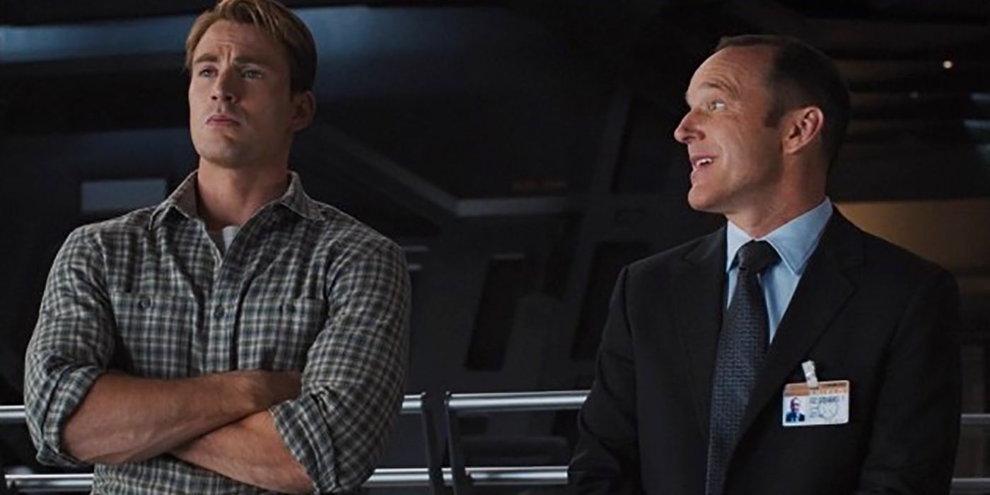 Phil Coulson talks to Steve Rogers in The Avengers