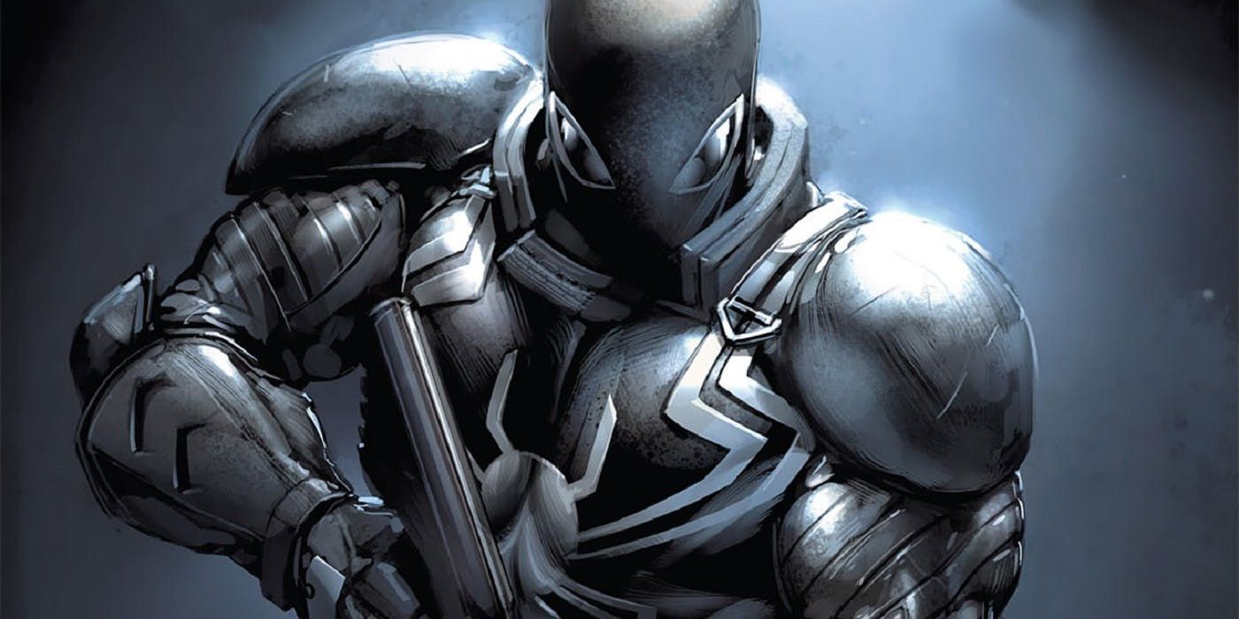 Agent Venom with a gun in Marvel Comics