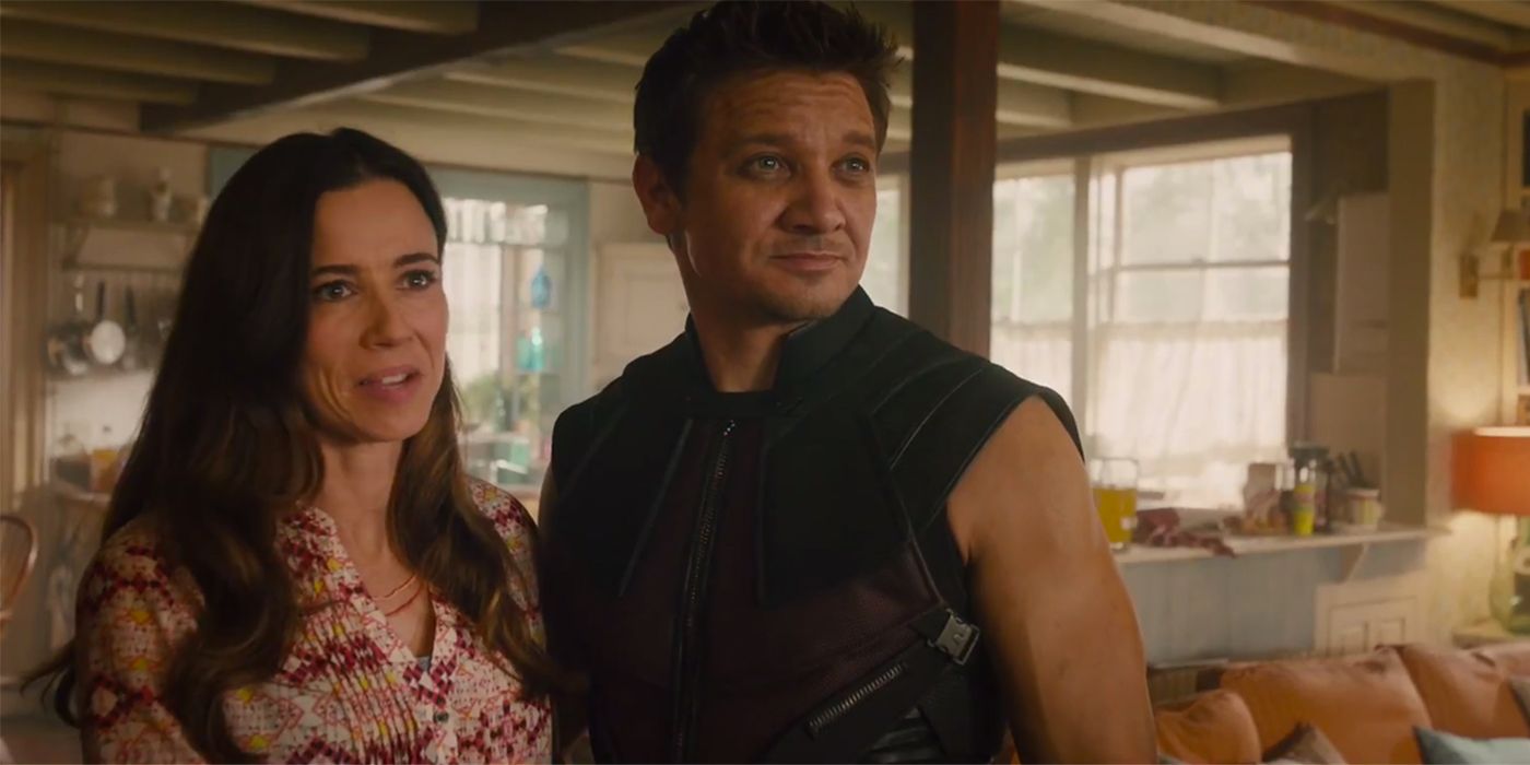 Clint Barton standing with Laura in Avengers Age of Ultron