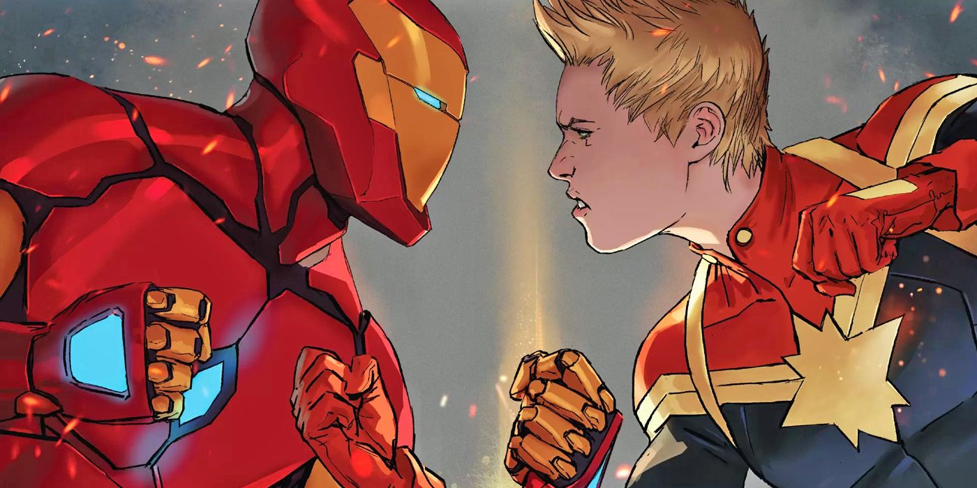 Iron Man and Captain Marvel squaring off in Civil War II