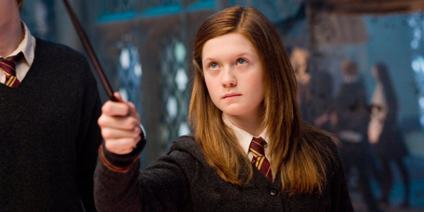 Ginny Weasley practicing with Dumbledore's Army