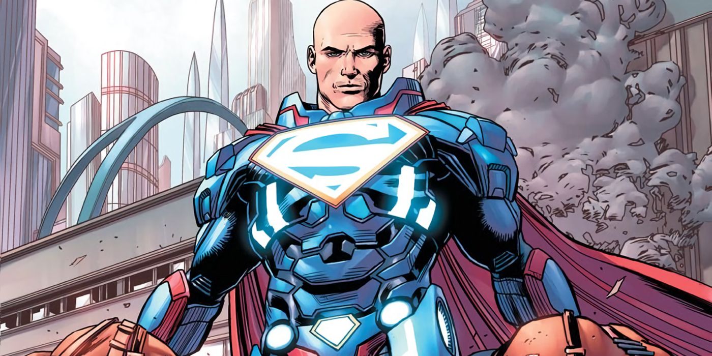 Lex Luthor wearing his Superman armor suit in DC Comics