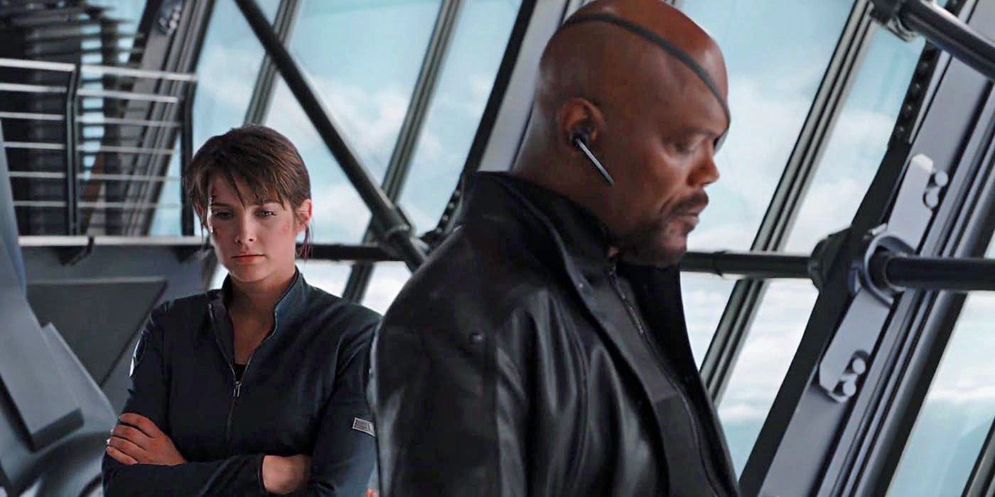Maria Hill and Nick Fury
